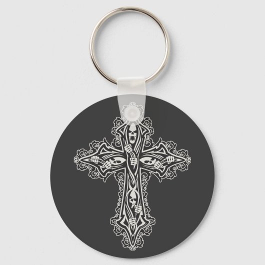 Gothic Skull Cross Schlüsselanhänger (Vorderseite)