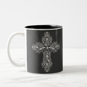 Gothic Skull Cross Zweifarbige Tasse