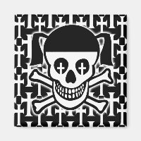 Gothic Skull & Crossbones Magnet