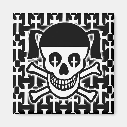 Gothic Skull & Crossbones Magnet (Vorne)