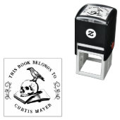 Gothic Skull & Crow 'from the Library' Briefmarke Permastempel (Beispiel)