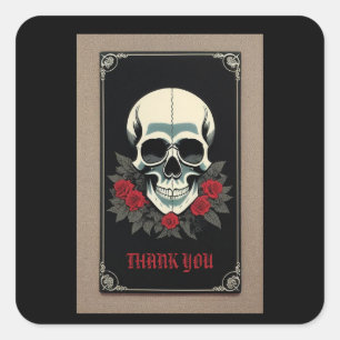 Gothic Skull 'Danke' Aufkleber