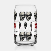 Gothic Skull "Death Before Decaf" | Spooky Funny - Dosenglas (Rechts)