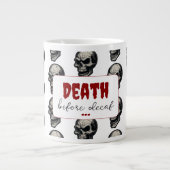 Gothic Skull "Death Before Decaf" | Spooky Funny - Jumbo-Tasse (Vorderseite)