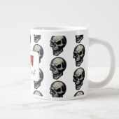 Gothic Skull "Death Before Decaf" | Spooky Funny - Jumbo-Tasse (Rechts)