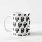 Gothic Skull "Death Before Decaf" | Spooky Funny - Kaffeetasse (Links)