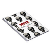 Gothic Skull "Death Before Decaf" | Spooky Funny - Notizblock (Rechte Seite)