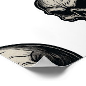 Gothic Skull "Death Before Decaf" | Spooky Funny - Poster (Ecke)