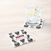 Gothic Skull "Death Before Decaf" | Spooky Funny - Rechteckiger Pappuntersetzer (Vor Ort)