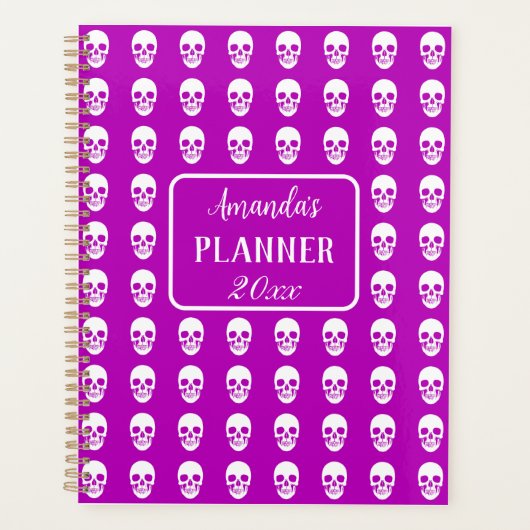 Gothic Skull elegantes pink 2024 Planer (Vorderseite)