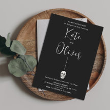 Gothic Skull Engagement Party Invitation