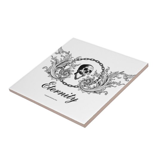 Gothic Skull Eternity Viktorianisch Graveyard Art Fliese (Seite)