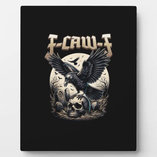 Gothic Skull F-Caw-F Crow Adult Humor Graphic Fotoplatte (Vorderseite)
