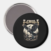 Gothic Skull F Caw F Crow Humor Graphic Magnet (Vorderseite/Rückseite)