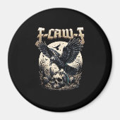 Gothic Skull F Caw F Crow Humor Graphic Magnet (Vorne)