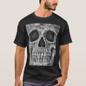 Gothic Skull Face Black and White Tattoo Shop T-Shirt (Vorderseite)