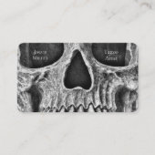 Gothic Skull Face Black and White Tattoo Shop Visitenkarte (Vorderseite)
