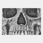 Gothic Skull Face Black and White Tattoo Shop Wrap Geschenkpapier Set (Vorderseite)