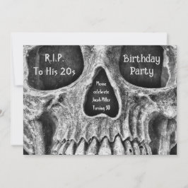 Gothic Skull Face Geburtstagsparty RIP zu seinen 2 Einladung