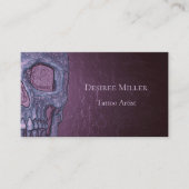 Gothic Skull Face glühend Lila Pink Tattoo Shop Visitenkarte (Vorderseite)