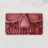 Gothic Skull Face Rot Schwarz Glühen Tattoo Shop Visitenkarte (Vorderseite)