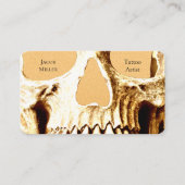 Gothic Skull Face White Gold Tattoo Shop Visitenkarte (Vorderseite)