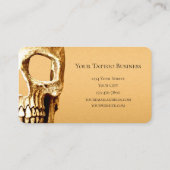 Gothic Skull Face White Gold Tattoo Shop Visitenkarte (Rückseite)