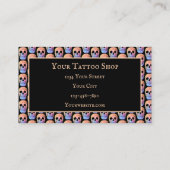 Gothic Skull farbenfroh Blue Orange Black Cool Visitenkarte (Rückseite)