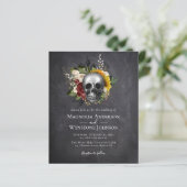 Gothic Skull Floral Halloween Einladung (Stehend Vorderseite)