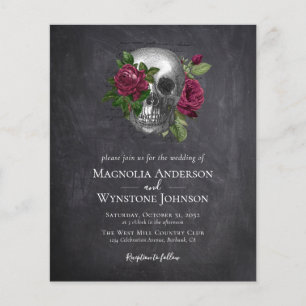 Gothic Skull Floral Hochzeitseinladung