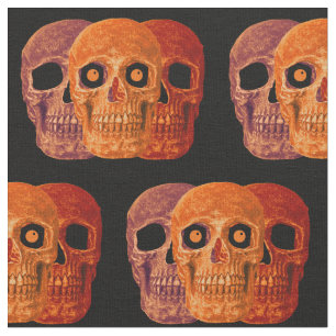 Gothic Skull Funny Orange Halloween Stoff