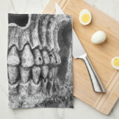 Gothic Skull Gesicht Schwarz und Weiß Nah Geschirrtuch (Viertel Falte)