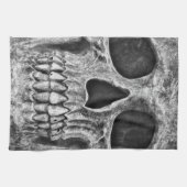 Gothic Skull Gesicht Schwarz und Weiß Nah Geschirrtuch (Horizontal)