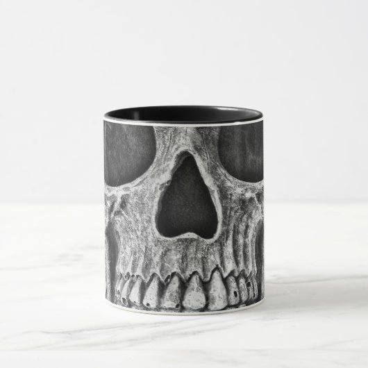Gothic Skull Gesicht Schwarz-Weiß-Grunge Cool Tasse (Zentrum)