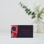 Gothic Skull Girly Metallic Red Lila Tattoo Shop Visitenkarte (Stehend Vorderseite)