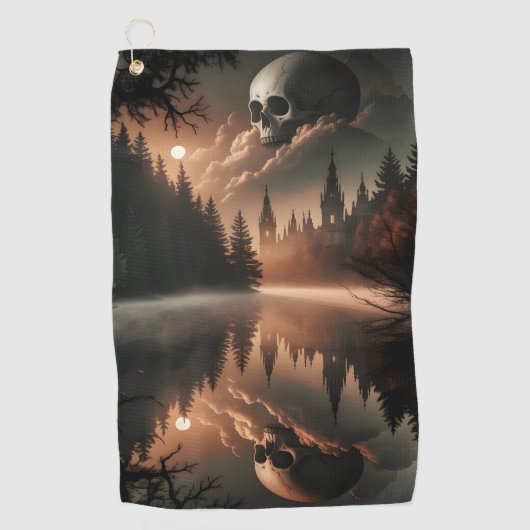 Gothic Skull Golf Towel Golfhandtuch (Vorderseite)