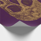 Gothic Skull Grunge Gold Lila Cooles Monogramm Geschenkpapier (Ecke)