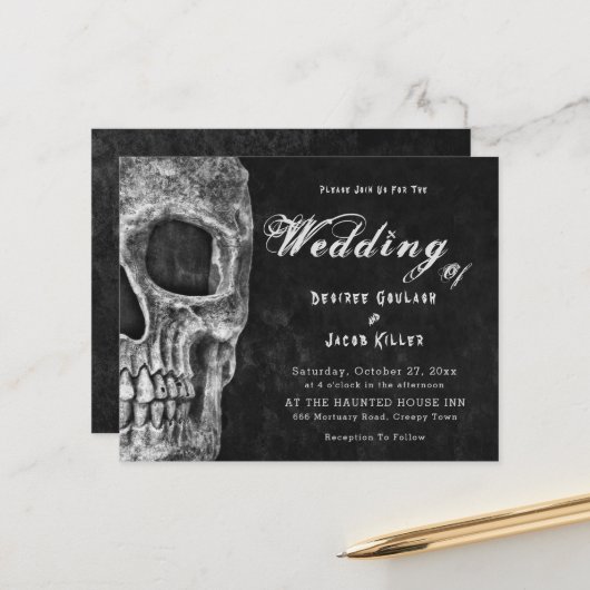 Gothic Skull Hallowedding Black Budget (Vorderseite/Rückseite Beispiel)