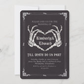 Gothic Skull Hallowedding Retro Hochzeit Einladung (Vorderseite)