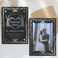 Gothic Skull Hallowedding Retro Hochzeit Einladung