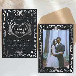 Gothic Skull Hallowedding Retro Hochzeit Einladung