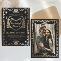 Gothic Skull Hallowedding Retro Hochzeit Einladung