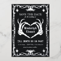 Gothic Skull Hallowedding Retro Save the Date