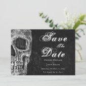 Gothic Skull Hallowedding Save the Date (Stehend Vorderseite)