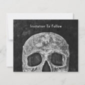 Gothic Skull Hallowedding Save the Date Budget (Rückseite)