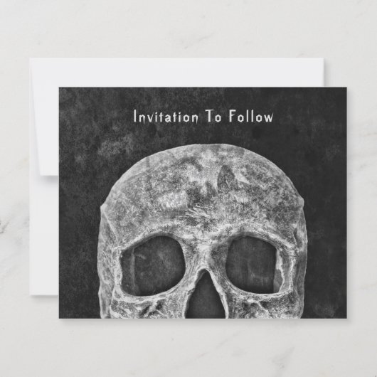 Gothic Skull Hallowedding Save the Date Budget (Rückseite)