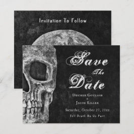 Gothic Skull Hallowedding Save the Date Budget