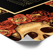 Gothic Skull Halloween Black Seating Chart Poster (Ecke)