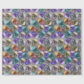 Gothic Skull Halloween Muster Geschenkpapier (Flach)