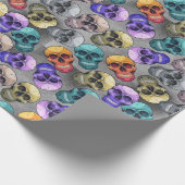 Gothic Skull Halloween Muster Geschenkpapier (Ecke)